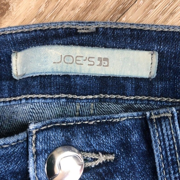 Joes Jeans "The Skinny" Medium Wash Distressed Ankle Embroidered Knee 24 - Picture 4 of 11
